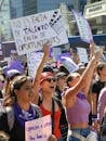 Women marching in Mexico City for empowerment and equality.